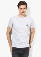 Incult Light Grey Printed Round Neck T-Shirt