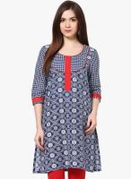 Indidori Blue Printed Kurtis