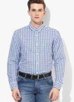 Izod Blue Checked Casual Shirt