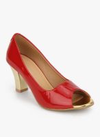 J Collection Red Peep Toes