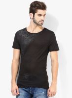 Jack & Jones Black Solid Round Neck T-Shirt