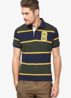 John Players Green Striped Polo T-Shirt