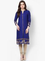 Kira Blue Solid Kurta