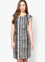 MEEE Black Colored Printed Shift Dress