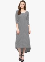 Magnetic Designs White Colored Striped Asymmetric Dress