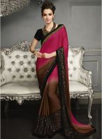 Mahotsav Brown Embellished Saree