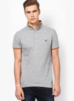 Monteil & Munero Grey Solid Polo T-Shirts