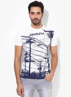 Monteil & Munero White Printed Round Neck T-Shirts