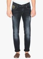 Mufti Black Mid Rise Slim Fit Jeans