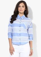 Only Blue Colored Striped Shirt