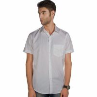 Provogue Men's Checkered Casual White Shirt