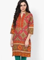 Rain & Rainbow Red Printed Kurtas