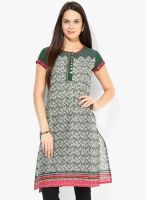 Rangmanch By Pantaloons Green Printed Kurtas