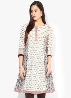 Rangmanch By Pantaloons Off White Printed Kurtas