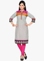 Salwar Studio Grey Embroidered Kurtis