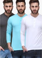 TSX Multicoloured Colored Solid Henley T-Shirts
