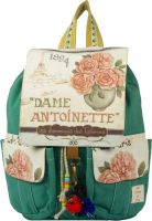 The House of Tara Printed Flaps Canvas 16 L Medium Backpack(Teal)