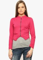 Vvoguish Pink Solid Shrug