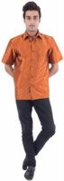 Warrior Men's Solid Casual Orange Shirt Warrior Men's Solid Casual Orange Shirt