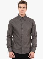 Yellow Submarine Grey Solid Regular Fit Casual Shirt