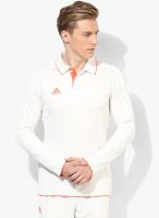 Adidas Cricket Perform White Polo T-Shirt