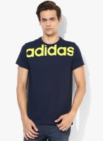 Adidas Lin Navy Blue Training Round Neck T-Shirt