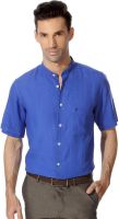 Allen Solly Men's Solid Casual Linen Blue Shirt
