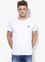 Allen Solly White Solid Round Neck T-Shirt