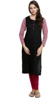 Alom Solid Women's Flared Kurta(Black)