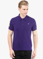 American Crew Purple Solid Polo T-Shirt
