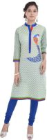Amour Printed Women's Straight Kurta(Green)