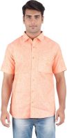 Anytime Men's Solid Casual Orange Shirt