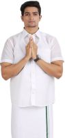 Anytime Men's Solid Casual White Shirt