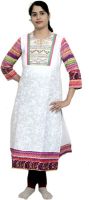 Artisan Embroidered, Floral Print Women's Straight Kurta(Multicolor)