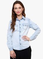 At By Taruna Ice Blue Solid Shirt