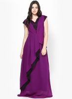 Athena Purple Colored Printed Maxi Dress