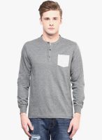 Aventura Outfitters Grey Milange Solid Henley T-Shirt