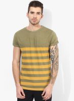 Blue Saint Olive Striped Round Neck T-Shirt