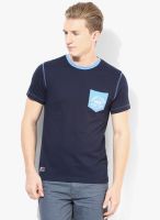 Bossini Navy Blue Printed Round Neck T- Shirt
