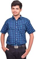 British Terminal Men's Checkered Casual Green Shirt