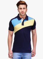 Canary London Navy Blue Solid Polo T-Shirts