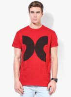 DC Red Printed Round Neck T-Shirt