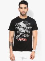 Batman Black Printed Round Neck T-Shirt