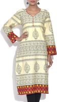 Elearray Printed Women's Kurti(Beige)