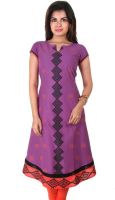 Estyle Printed Women's Anarkali Kurta(Pink)