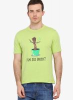 Filmwear Green Printed Round Neck T-Shirts