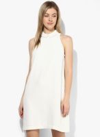 French Connection White Colored Embroidered Shift Dress
