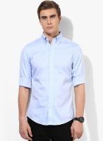 Gant Blue Solid Slim Fit Casual Shirt