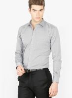 Genesis Striped Grey Slim Fit Casual Shirt