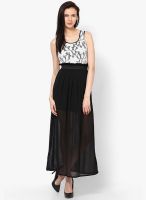 Harpa Black Colored Solid Maxi Dress